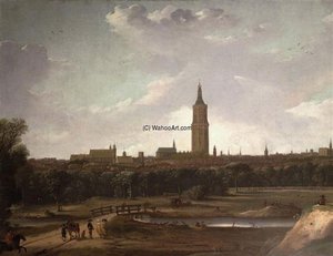 A Panoramic View Of The Hague From The North With The 'grote-of Sint Jacobskerk' And The Old Town Hall, The 'kleine Veentje' In The Foreground — Dirck Verhaert