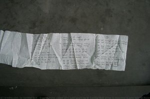 Gujarati Hymn Copied Onto Toilet Paper By Dr Kantilal Naik Whilst In Detention At John Vorster Square — Dr Kantilal Naik