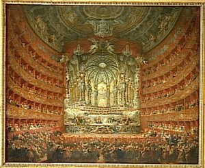 Fete Musicale Donnee Par Le Cardinal De La Rochefoucauld Au Theatre Argentina De Rome Le 15 Juillet 1747 A L'occasion Du Mariage Du Dauphin De France, Louis, Fils De Louis Xv Avec Marie Josephe De Saxe — Giovanni Paolo Panini, Baroque Painting