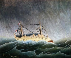 Boat In A Storm — Henri Julien Félix Rousseau (le Douanier)