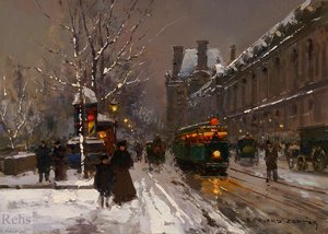Quay Du Louvre, Winter — Edouard Cortès