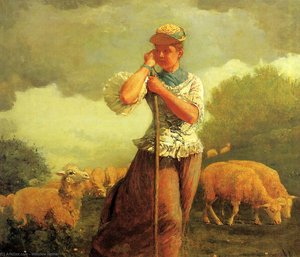 The Shepherdess Of Houghton Farm — Winslow Homer