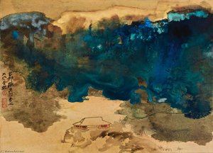 Evening Glow On The Winter Pond — Zhang Daqian