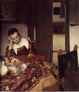 A Woman Asleep At Table — Johannes Vermeer