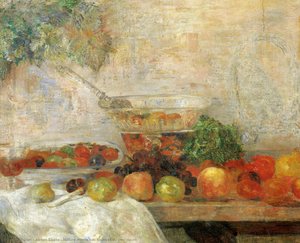 Nature Morte Aux Fruits Et Au Perroquet — James Ensor, Expressionist Still Life