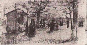 The Terrace Of The Tuileries With People Walking — Vincent Willem Van Gogh