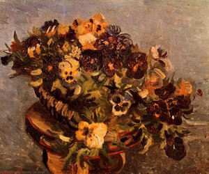 Tambourine With Pansies — Vincent Willem Van Gogh