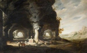 A Grotto In An Imaginary Landscape — Hendrick Corneliszoon Van Vliet
