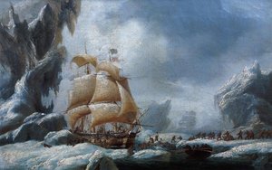 He Ship Of Jules Dumont D'urville Stuck In An Ice Floe In Antarctica — Ambroise Louis Garneray