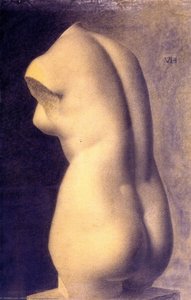 Study Drawing Of Plaster Cast Of Ancient Greek Aphrodite, Toss From C. 500 Bc — Vilhelm (hammershøi)hammershoi, Symbolism