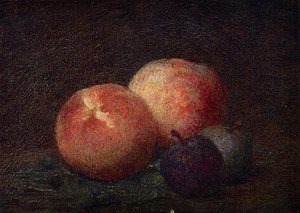 Two Peaches And Two Plums — Henri Fantin-latour