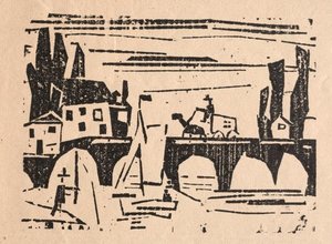 Wagon Crossing A Bridge — Lyonel Feininger
