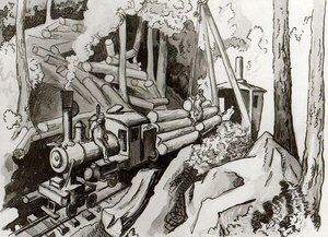 Logging Train — Thomas Hart Benton