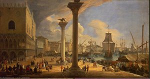 The Molo, Looking Toward The Doge's Palace — Luca Carlevaris