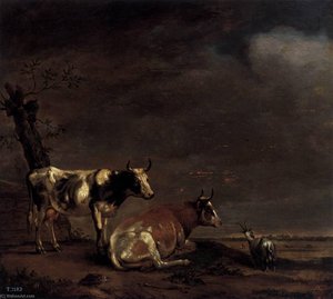 Landscape With Two Cows And A Goat — Paulus Pietersz Potter