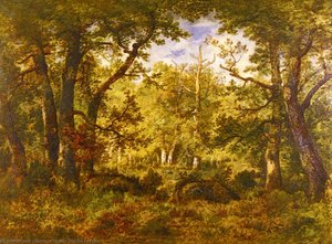 A Sunlit Clearing In The Forest At Fontainebleau — Narcisse Diaz De La Peña