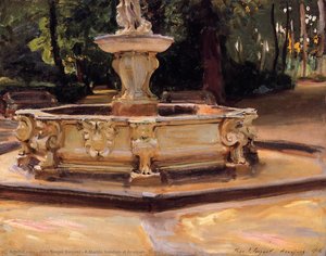 A Marble Fountain At Aranjuez, Spain — John Singer Sargent, Impressionism