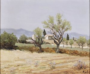 Almond Trees And The Tower Of Egalieres — Marcel Dyf