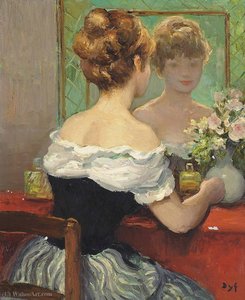 Claudine By The Mirror, (1971) — Marcel Dyf