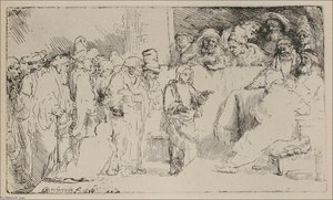 Jesus Disputing The Doctors, A Larger Print — Rembrandt Van Rijn, Baroque Dutch Painting