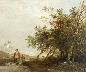 Mother And Child On A Track By A Coppice — Edward Charles Williams
