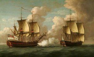 HMS 'Brune' Captures French Ship 'L'Oiseau'
