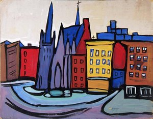 Harlem Cityscape With Church — William H. Johnson