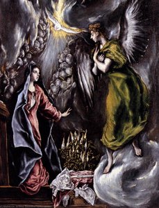 The Annunciation (detail) — El Greco, Baroque