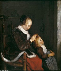 Mother Combing The Hair Of Her Child — Gerard Ter Borch