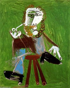 Seated Man With Pipe 1 — Pablo Picasso