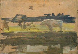 Study Of A White Bull — Sir Alfred James Munnings