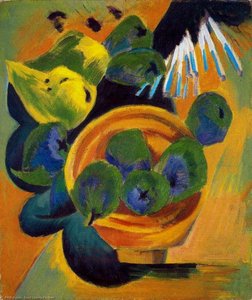 Still Life With Cup And Quince Wood — Ernst Ludwig Kirchner, Expressionism