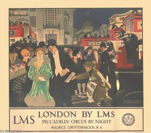 Piccadilly Circus By Night — Maurice William Greiffenhagen