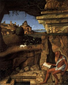 St Jerome Reading In The Countryside — Giovanni Bellini