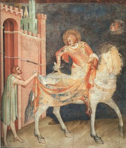 Division Of The Cloak, Approx. 1321, Fresco, Lower C — Simone Martini