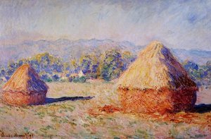 Grainstacks In The Sunlight, Morning Effect — Claude Monet