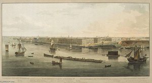Spb Panoramic View On Winter Palace — John Augustus Atkinson
