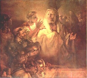 Peter Denouncing Christ — Rembrandt Van Rijn, Baroque