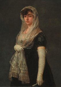 Young Lady Wearing A Mantilla And Basquina — Francisco José De Goya Y Lucientes