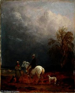 A Traveller And A Shepherd In A Landscape — Edmund Bristow