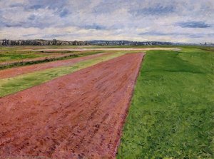 Landscape Study In Yellow And Rose — Gustave Caillebotte
