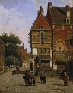 A Dutch Street Scene — Willem Koekkoek