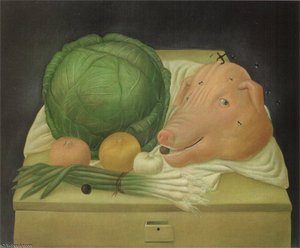 Nature Morte À La Tête De Poec — Fernando Botero
