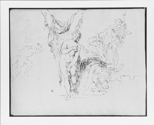 Composition With Bathing Venus Pudica Type; A Triton; A Fleeing Figure — Thomas Sully