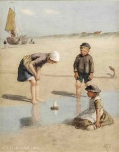 Sailing The Toy Boat — Adolph Artz