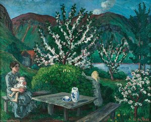 Mother and Child(ren ) by the Garden Table