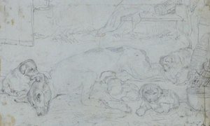 A Bitch With Her Litter — John Frederick Lewis
