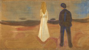 To Mennesker. De Ensomme (reinhardt-frisen) Two Human Beings. The Lonely Ones (the Reinhardt Frieze) — Edvard Munch, Expressionistic Modernism