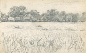 View Across A Field Towards The Village Of Childwick Green — Sir George Clausen