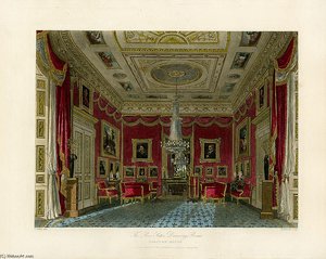 Rose Satin Drawing Room, Carlton House, From Pyne's Royal Residences — Charles Wild